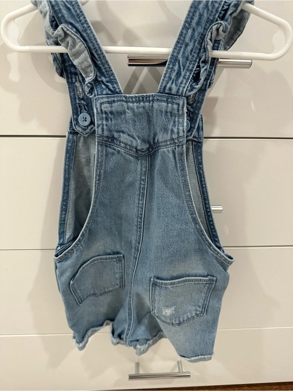 GAP Girls Light Blue Denim Short Overalls Size 5